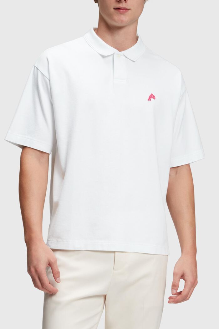 Dolphin Tennis Club Relaxed Polo, WHITE, detail image number 0