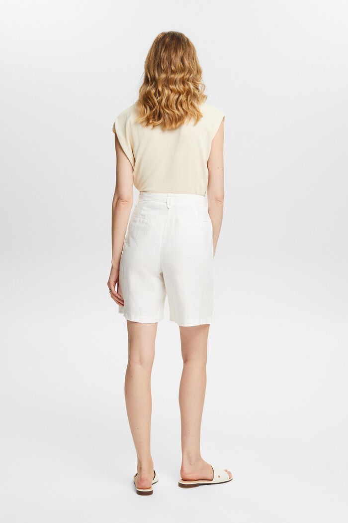 Undyed Linen Bermuda Shorts, OFF WHITE, detail image number 2
