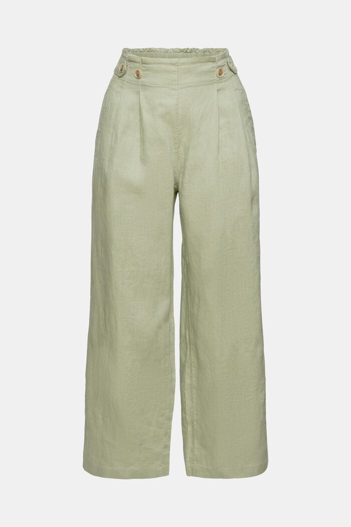 Linen trousers with cropped legs