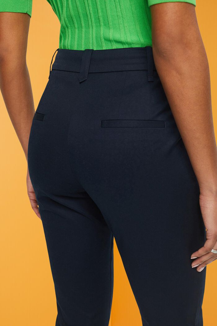 High-rise slim fit trousers, NAVY, detail image number 4