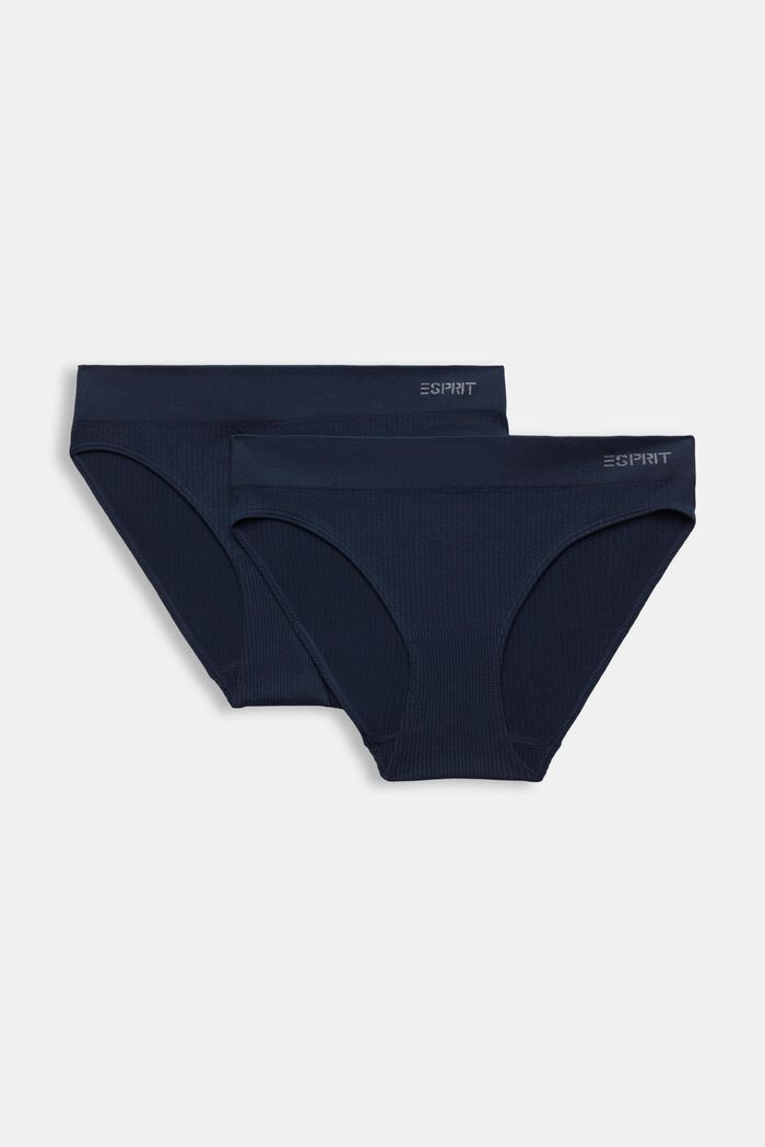 2-Pack Seamless Ribbed Microfiber Briefs, NAVY, detail image number 3