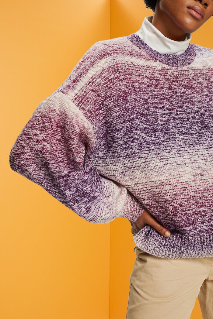 Knitted mouliné jumper, DARK PURPLE, detail image number 2
