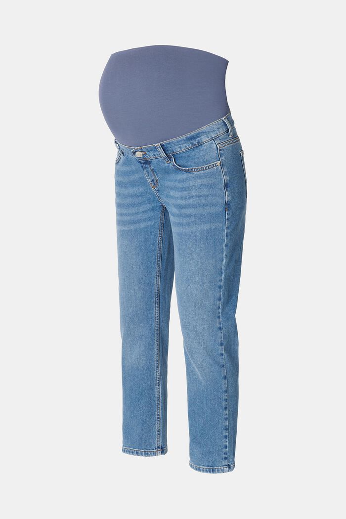 Cropped leg jeans with over-the-bump waistband, BLUE MEDIUM WASHED, detail image number 4