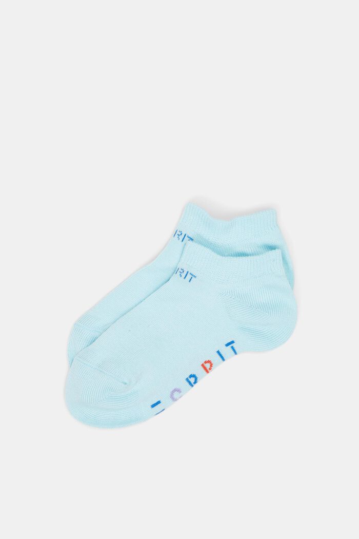 Double pack of trainer socks with a logo, LIGHT BLUE, detail image number 0