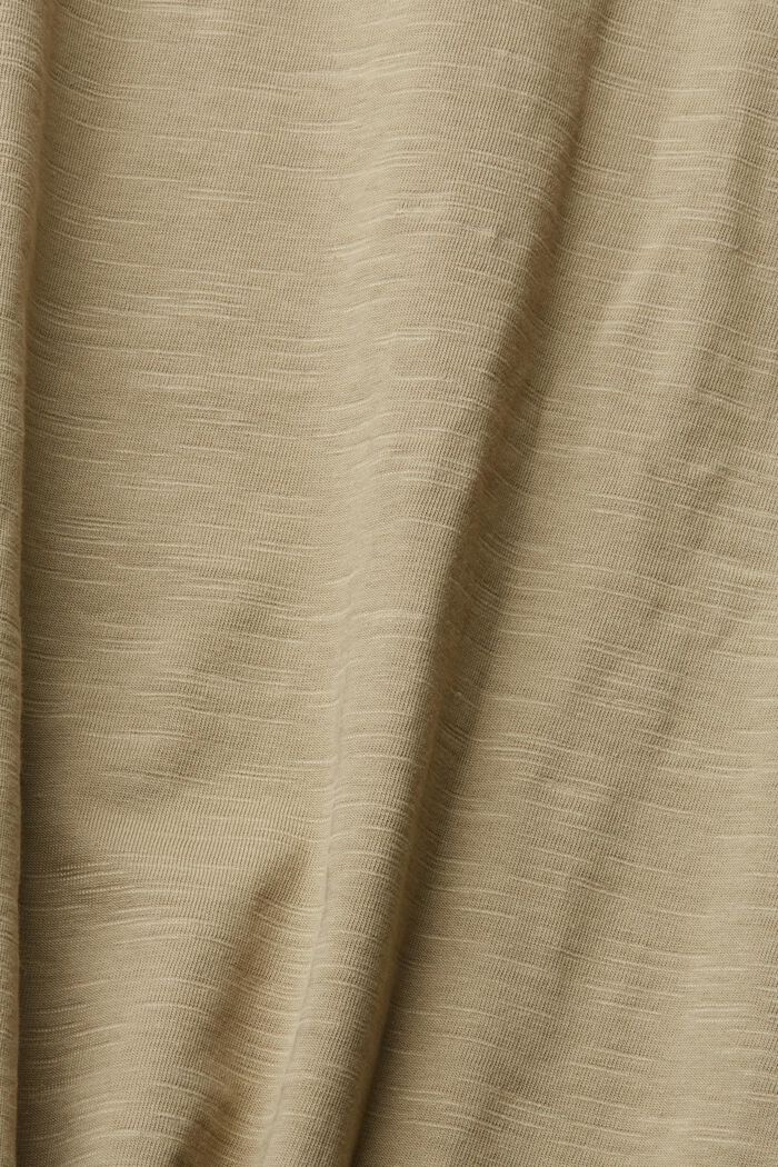 Long sleeve cotton top, PALE KHAKI, detail image number 1