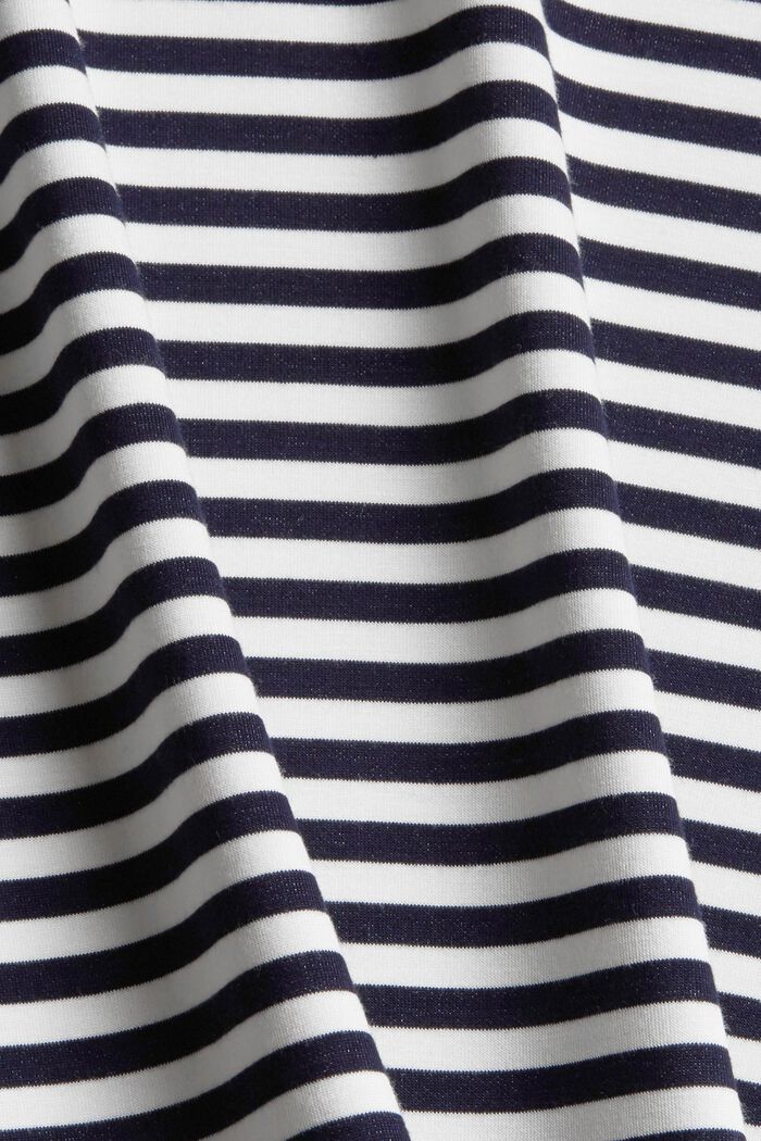 Striped long sleeve top with a high-low hem, NAVY, detail image number 1