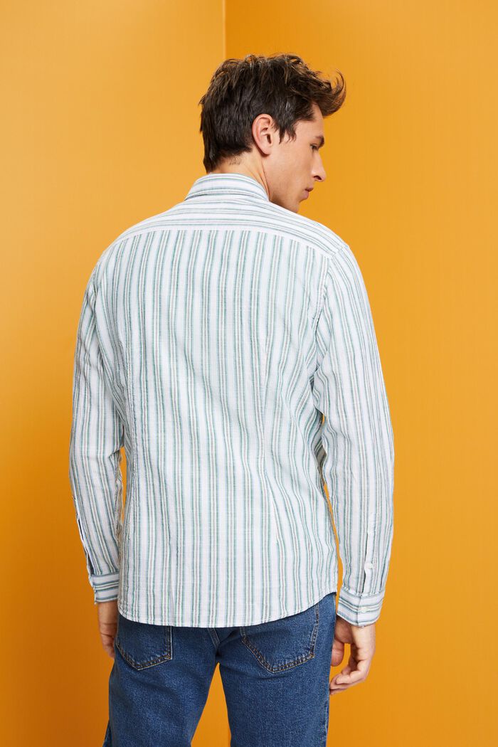 Striped Cotton Shirt, WHITE, detail image number 3