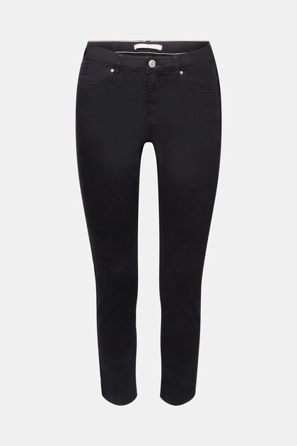 Mid-rise cropped leg stretch trousers
