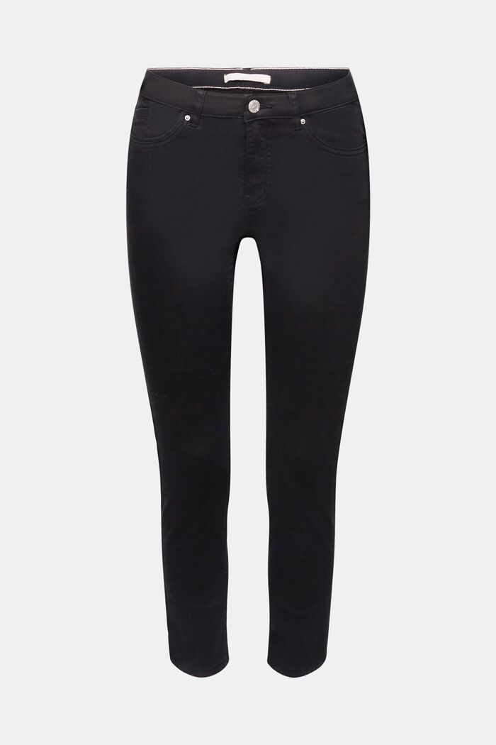 Mid-rise cropped leg stretch trousers, BLACK, detail image number 8