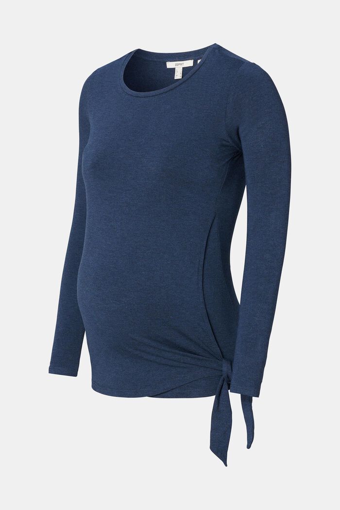 Long-sleeved top with side tie detail