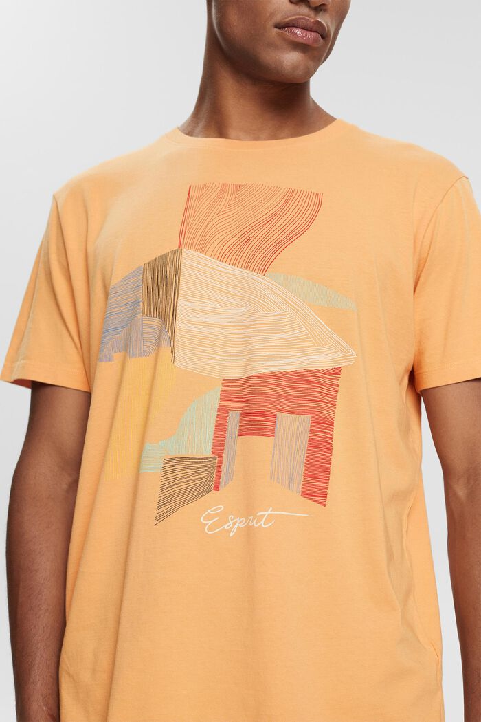 Jersey T-shirt with a front print, PEACH, detail image number 0