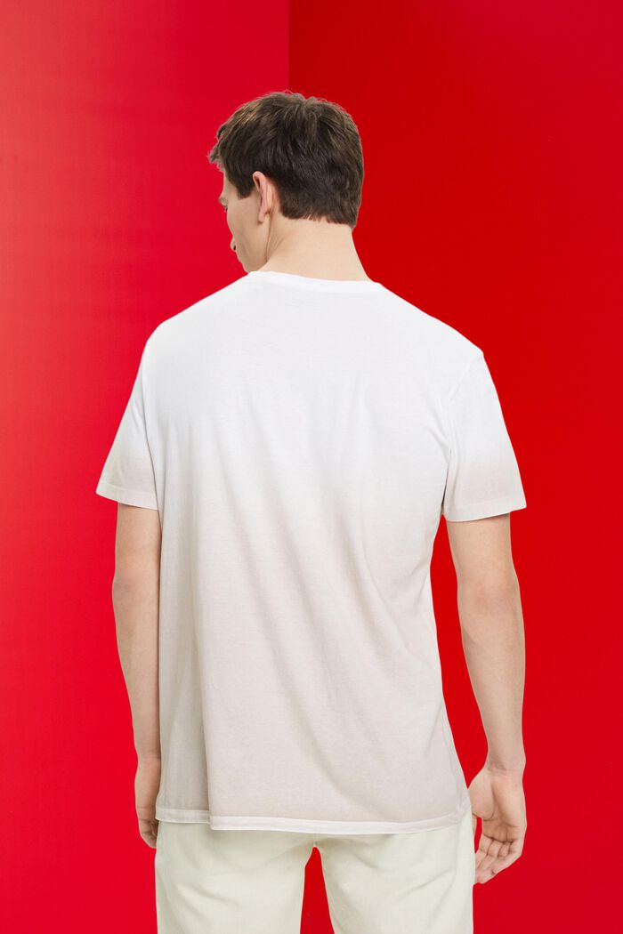 Two-tone fade-dyed T-shirt, WHITE, detail image number 3