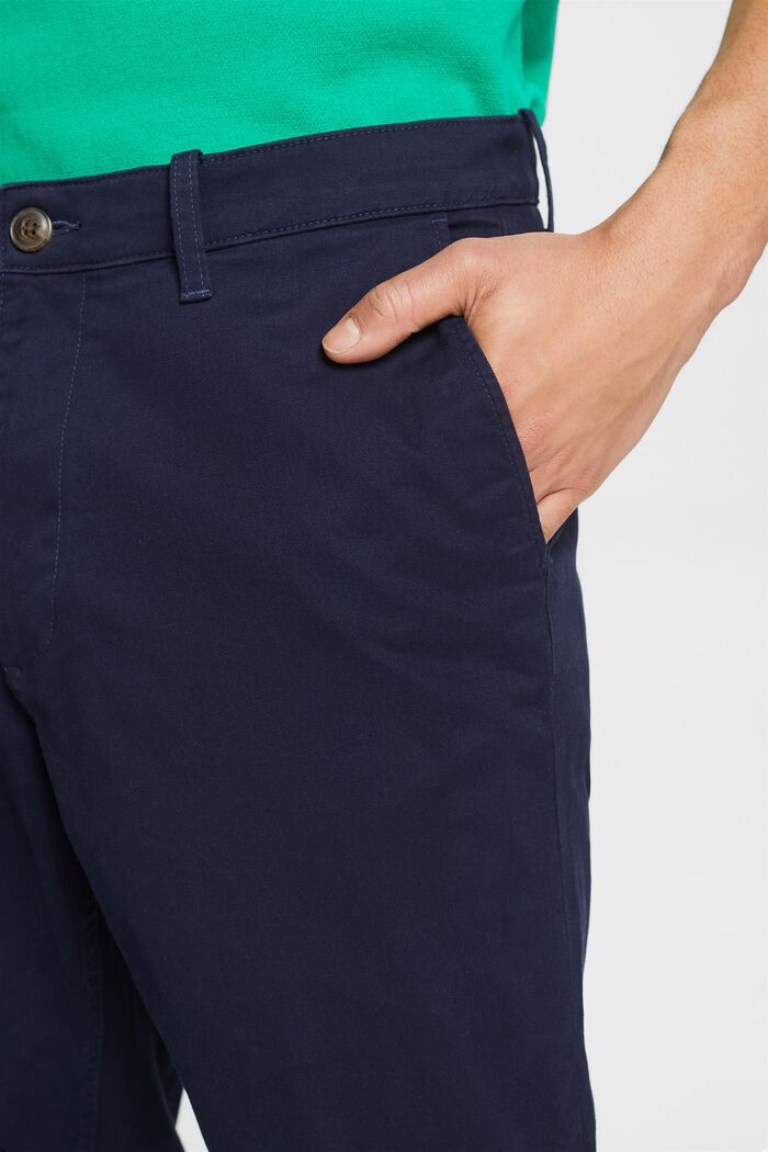 Cotton Straight Chino Pants, NAVY, detail image number 4