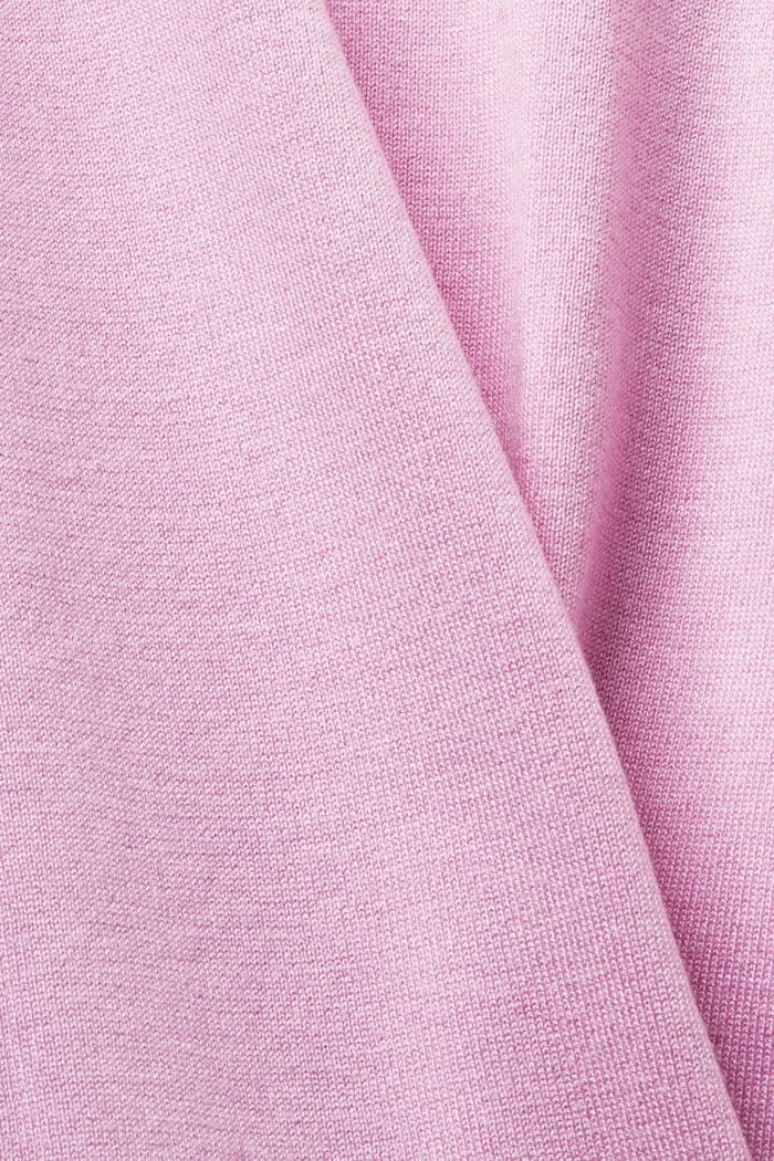 Short-sleeved knit sweater with polo collar, LILAC, detail image number 4