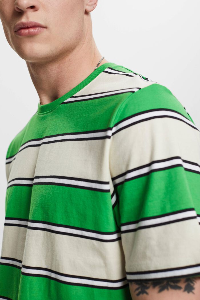 Striped sustainable cotton T-shirt, GREEN, detail image number 2