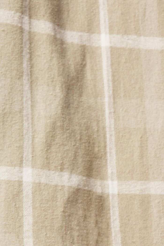 Checked pyjama bottoms in cotton flannel, LIGHT KHAKI, detail image number 1