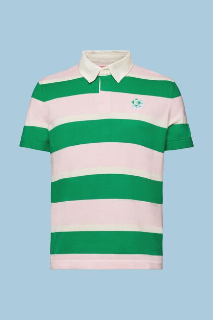 Striped Logo Cotton Polo T-Shirt
