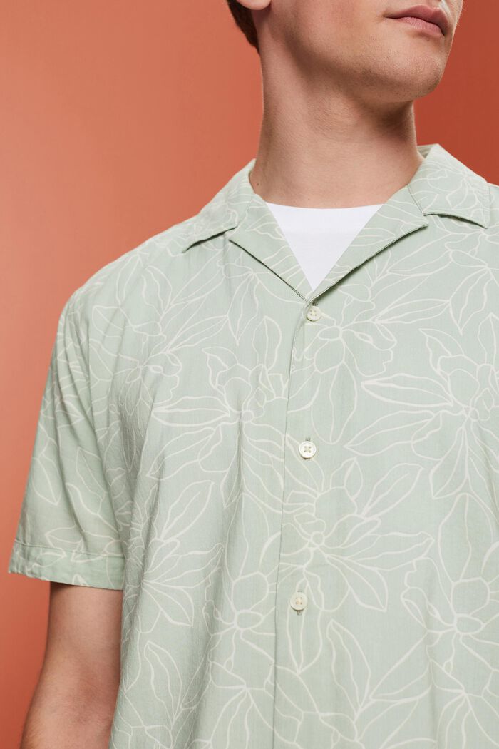 Patterned short sleeve shirt, PASTEL GREEN, detail image number 1