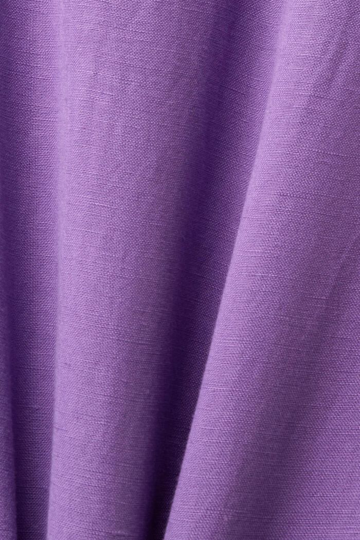 Linen blend mini shirt dress, PURPLE, detail image number 5