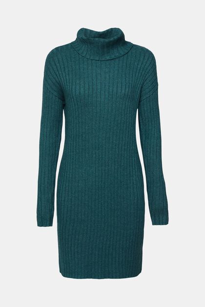Knitted midi dress with turtleneck