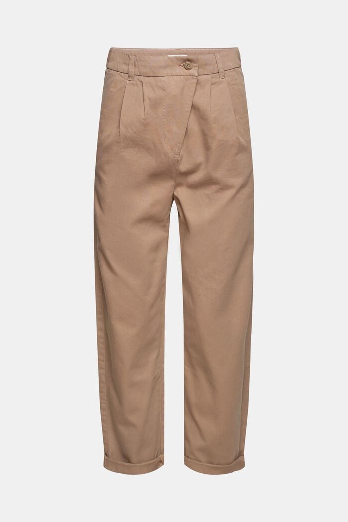 High-rise chinos, 100% Pima cotton, TAUPE, detail image number 6