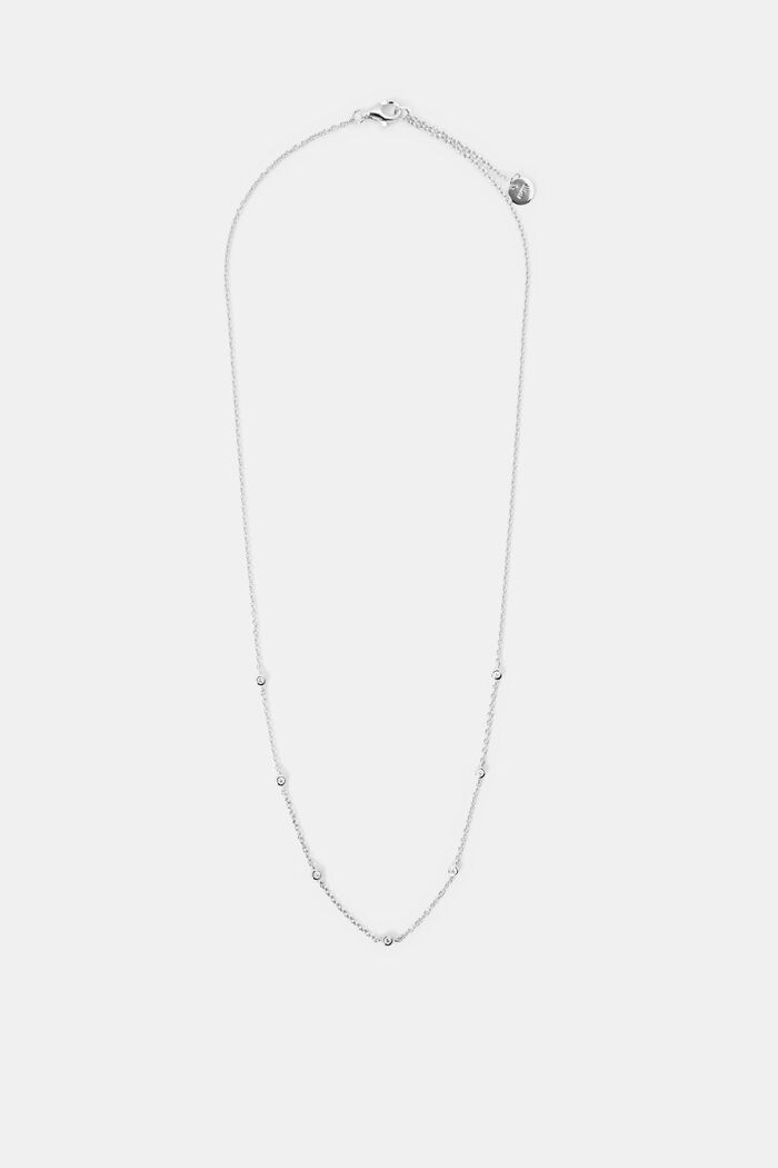 Necklace made of sterling silver with zirconia stones, SILVER, detail image number 0