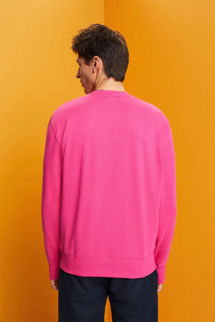 Crewneck sweatshirt with print, 100% cotton, PINK FUCHSIA, detail image number 3