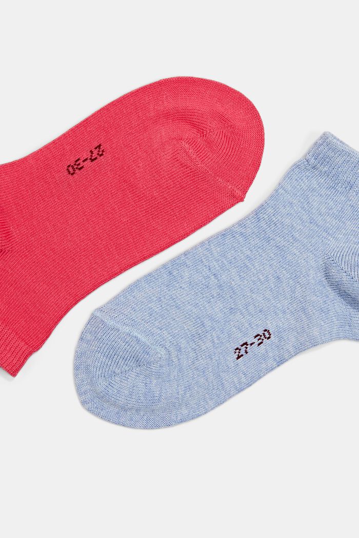 Pack of 5 pairs of plain-coloured socks, in an organic cotton blend, ROSE COLORWAY, detail image number 1