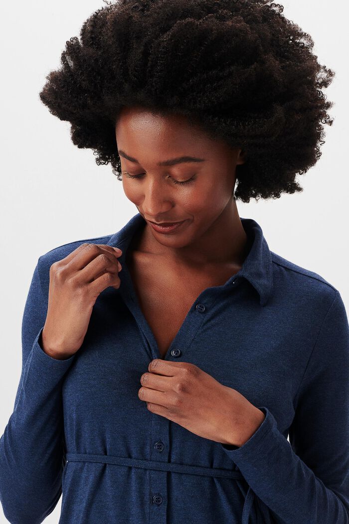 Jersey blouse with nursing function, DARK BLUE, detail image number 0