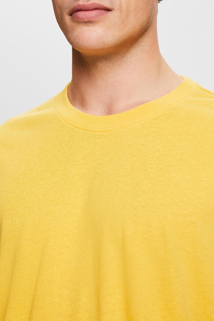 Cotton-Linen T-Shirt, SUNFLOWER YELLOW, detail image number 3