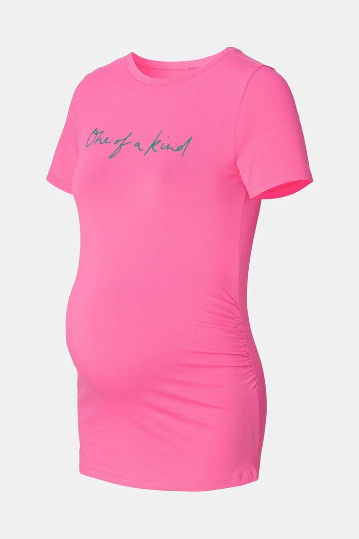 T-shirt with statement print, organic cotton, PINK, detail image number 4