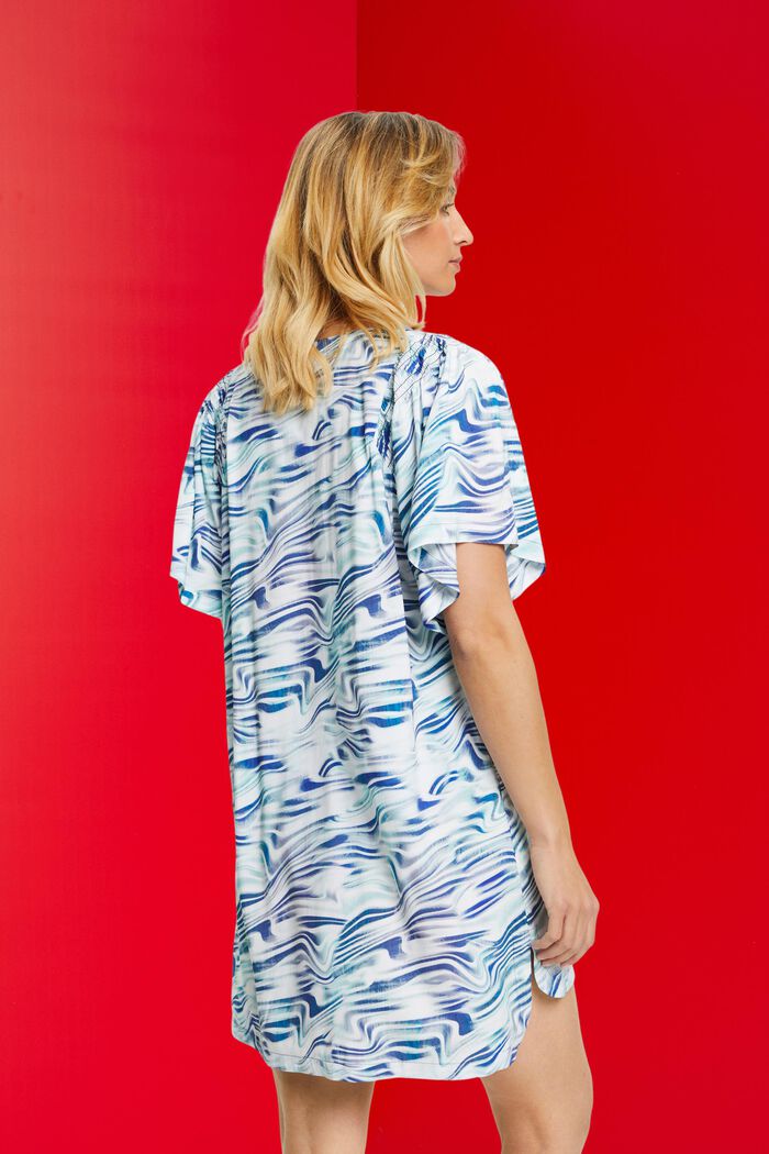 Tunic-style beach dress with all-over pattern, INK, detail image number 1