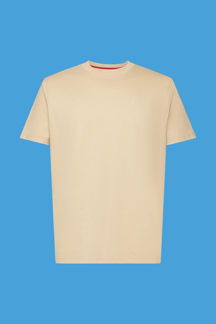 Cotton t-shirt with dolphin print, SAND, detail image number 7
