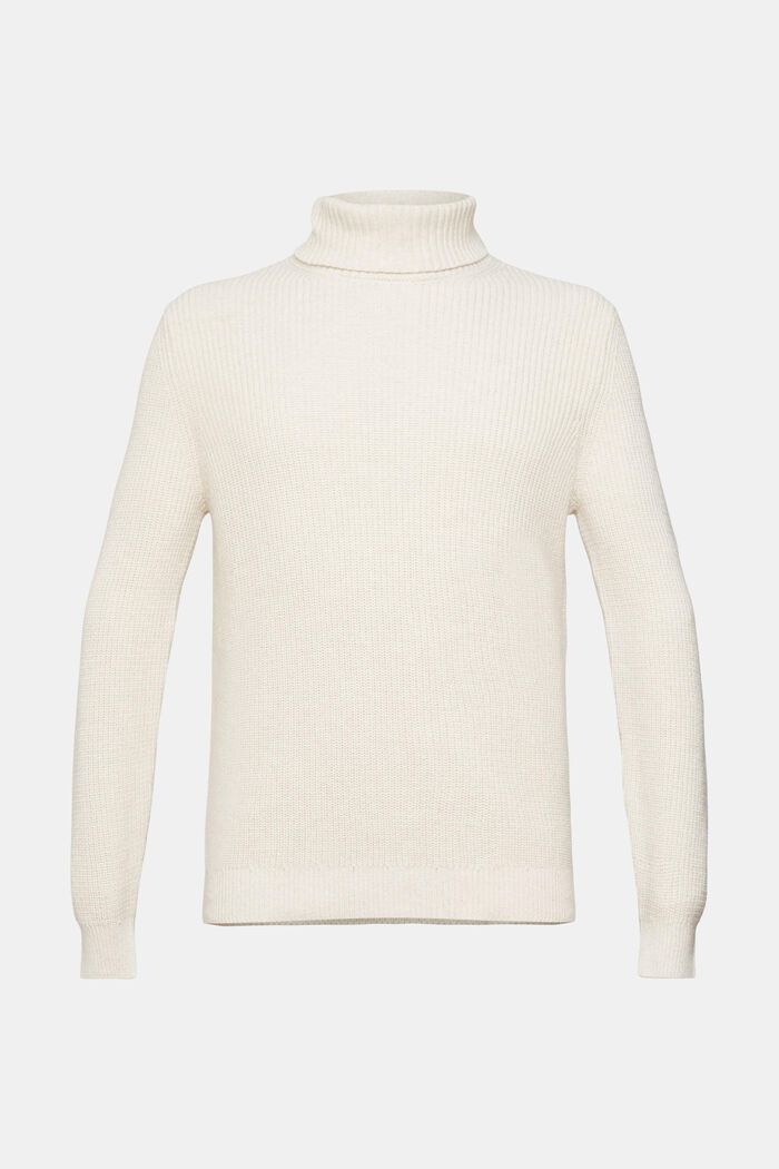 Chunky knit roll neck jumper, OFF WHITE, detail image number 7