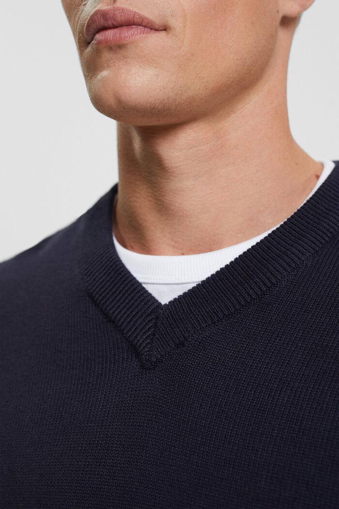 V-neck knit jumper, NAVY, detail image number 0