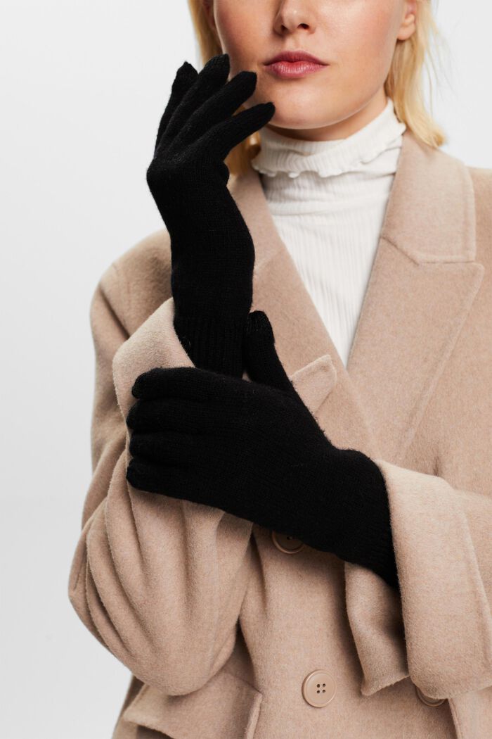 ESPRIT - Rib-Knit Gloves at our online shop