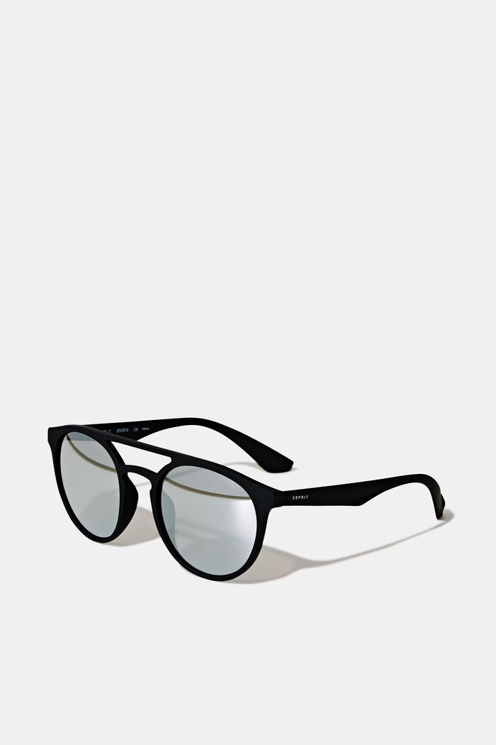 Sunglasses with mirrored lenses, BLACK, overview