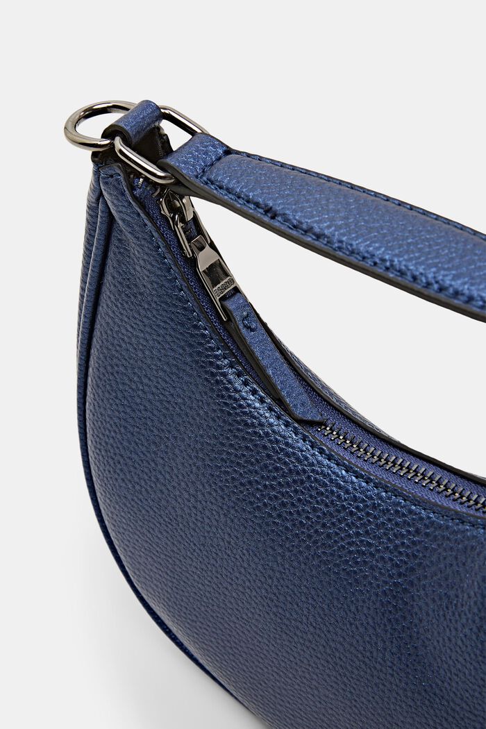 Faux Leather Crescent Bag, DARK BLUE, detail image number 1
