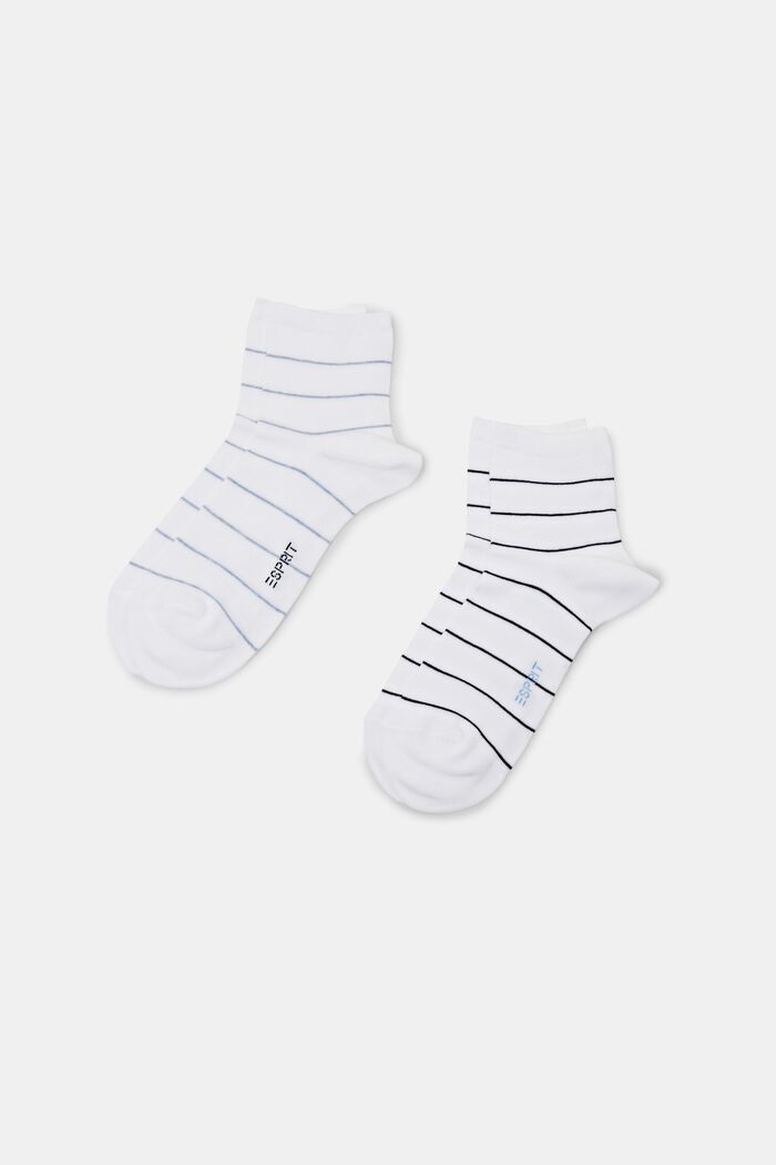 2-Pack Striped Chunky Knit Socks, WHITE, detail image number 0