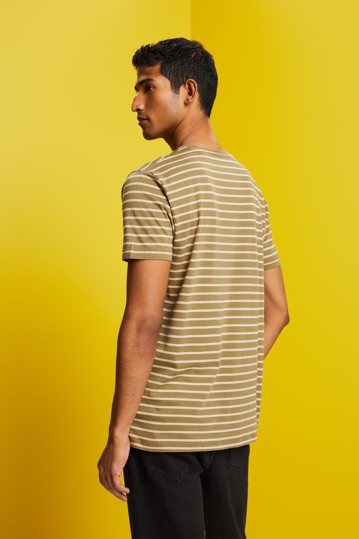 Striped jersey T-shirt, 100% cotton, OLIVE, detail image number 3