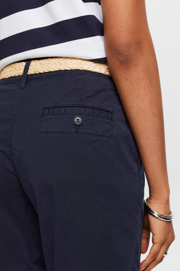 Shorts with braided raffia belt, NAVY, detail image number 2
