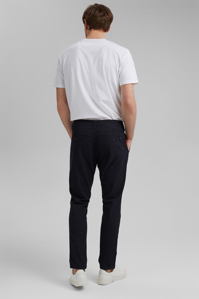 Two-tone suit trousers made of blended cotton, NAVY, detail image number 3