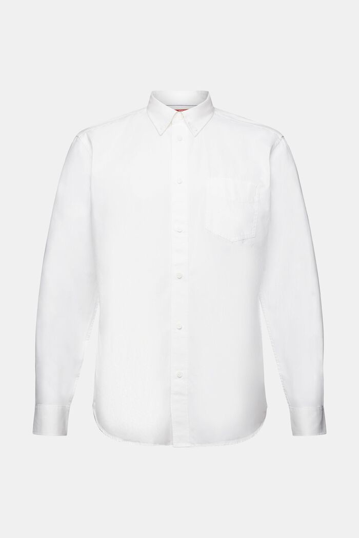 Poplin button-down shirt, 100% cotton, WHITE, detail image number 8
