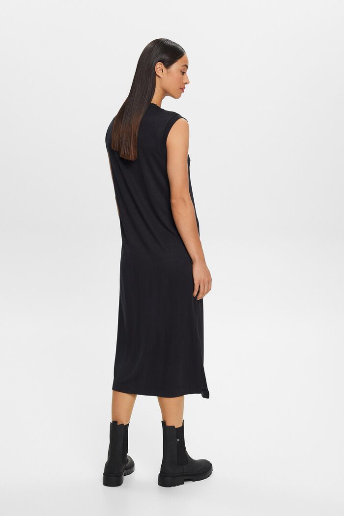 Sleeveless Midi Shirtdress, BLACK, detail image number 3