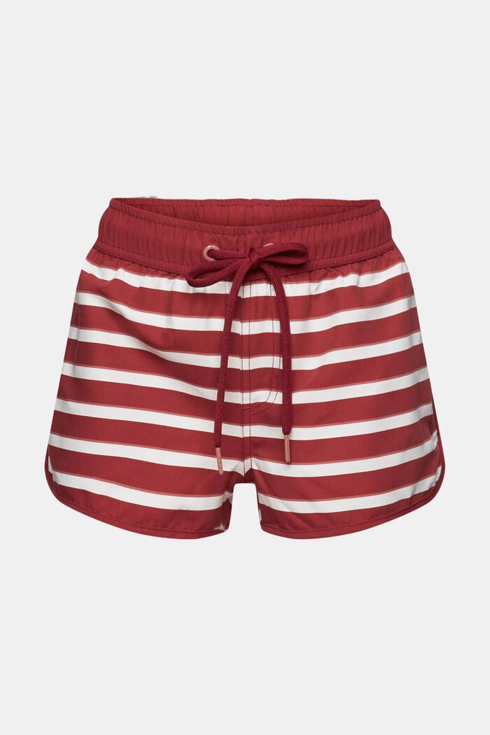 Striped beach shorts, DARK RED, detail image number 5