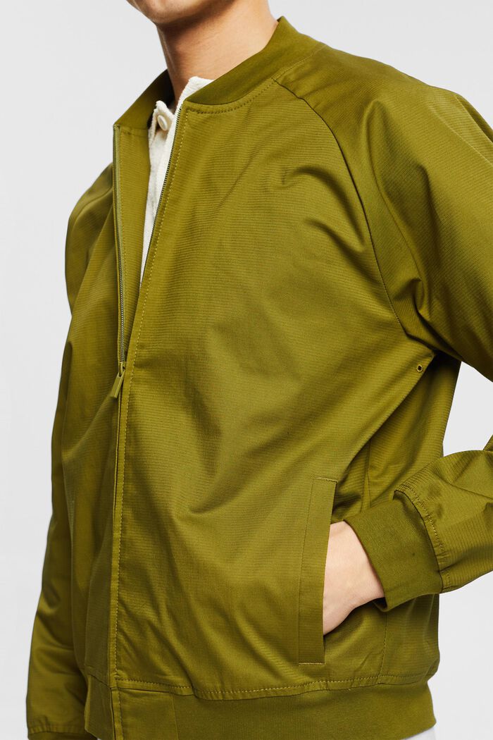 Bomber jacket made of blended organic cotton, OLIVE, detail image number 2