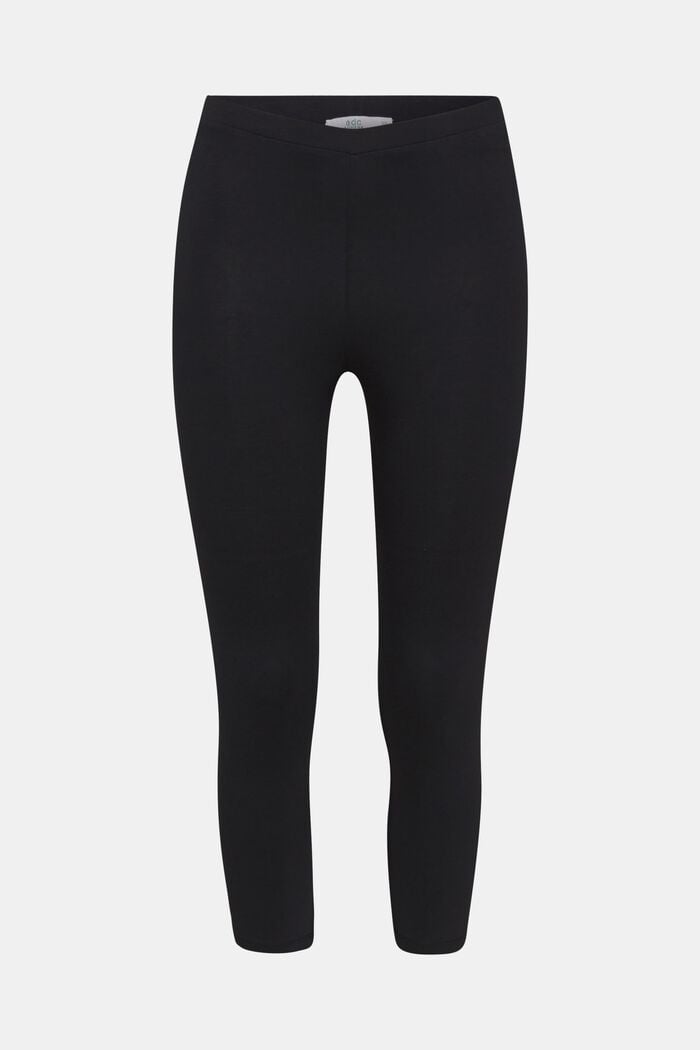 Capri leggings with stretch, BLACK, overview