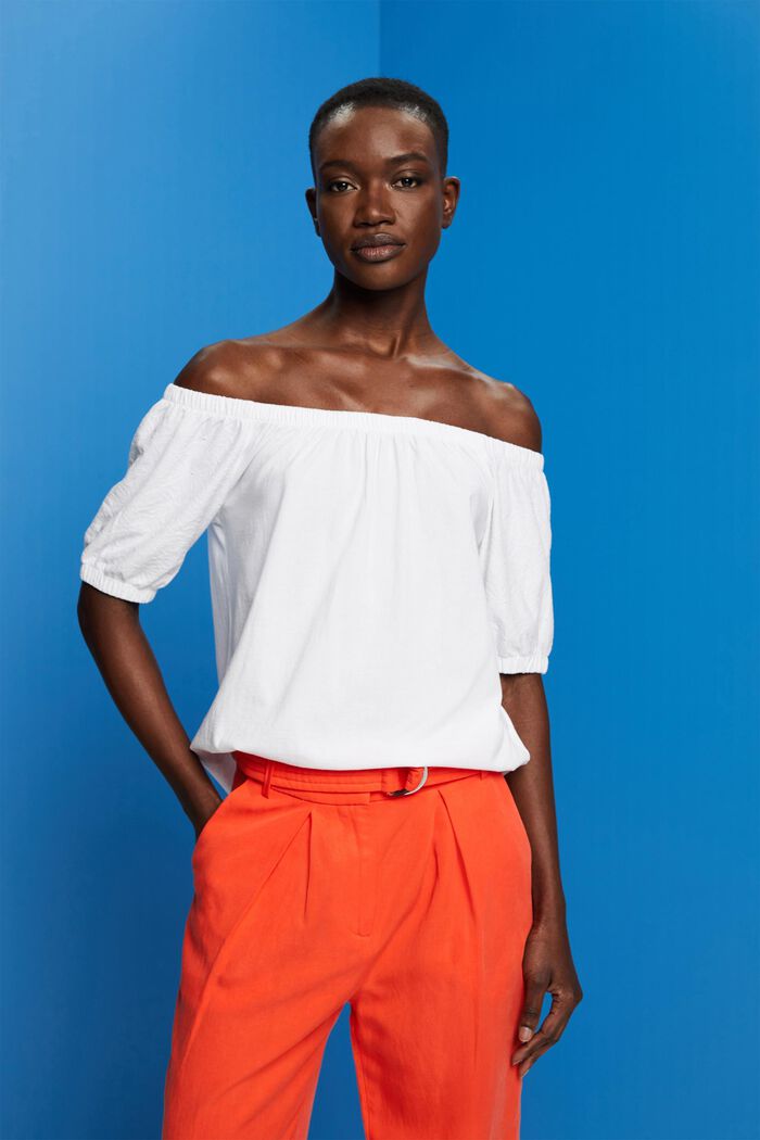 Off-the-shoulders top, WHITE, detail image number 0