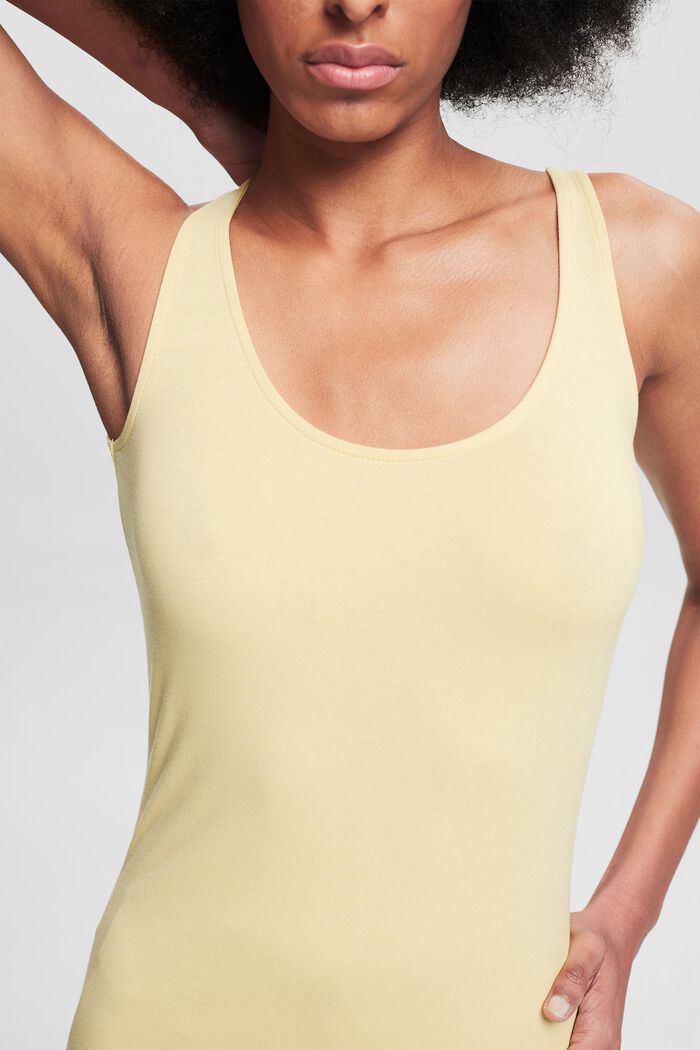 Organic cotton vest top, DUSTY YELLOW, detail image number 0
