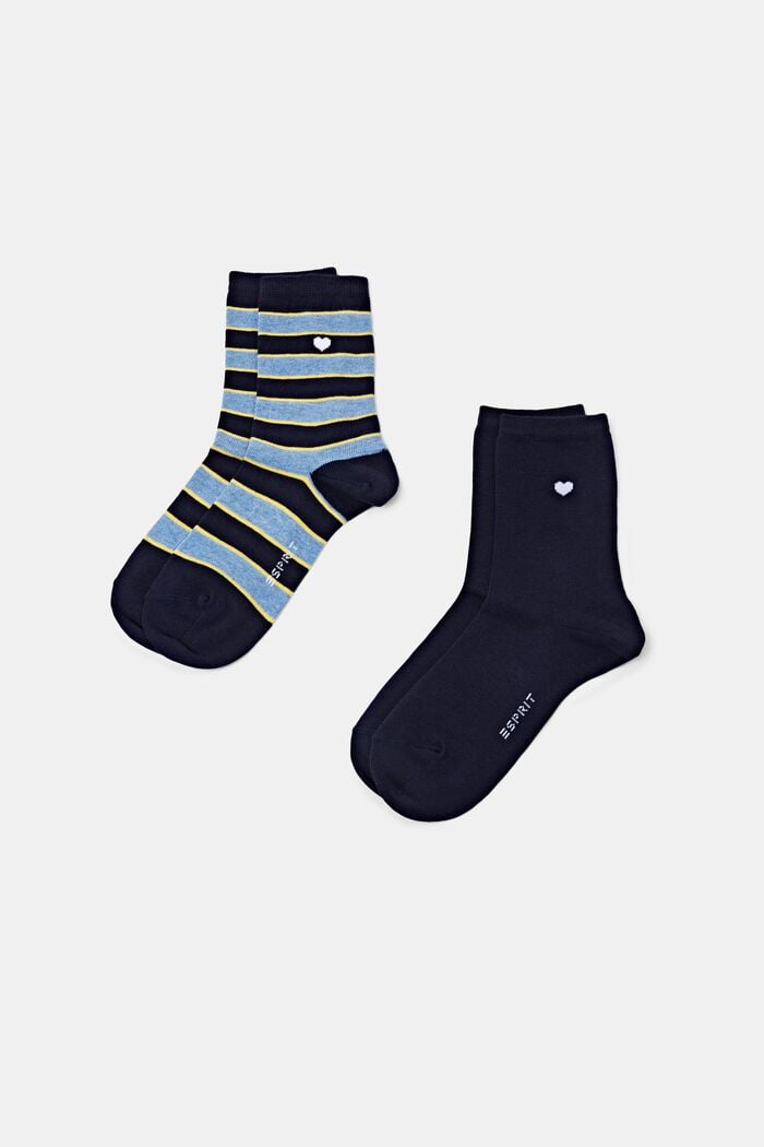 2-Pack Striped Socks, SPACE BLUE, detail image number 0